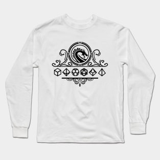 Polyhedral Dice and Dragons Black Tabletop RPG Long Sleeve T-Shirt